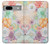 W3705 Fleur florale pastel Etui Coque Housse et Flip Housse Cuir pour Google Pixel 7a