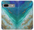 W3920 Couleur bleu océan abstrait émeraude mélangée Etui Coque Housse et Flip Housse Cuir pour Google Pixel 7a
