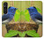 W3839 Oiseau bleu du bonheur Oiseau bleu Etui Coque Housse et Flip Housse Cuir pour Sony Xperia 1 V