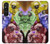 W3914 Galaxie colorée de costume d'astronaute de nébuleuse Etui Coque Housse et Flip Housse Cuir pour Sony Xperia 1 V