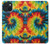 W3459 tie Dye Etui Coque Housse et Flip Housse Cuir pour iPhone 15