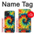 W3459 tie Dye Etui Coque Housse et Flip Housse Cuir pour iPhone 15