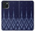 W3950 Motif textile thaïlandais bleu Etui Coque Housse et Flip Housse Cuir pour iPhone 15