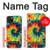 W3459 tie Dye Etui Coque Housse et Flip Housse Cuir pour iPhone 15 Plus