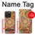 W3402 Floral Paisley Seamless Etui Coque Housse et Flip Housse Cuir pour iPhone 15 Pro