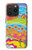 W3407 hippie Art Etui Coque Housse et Flip Housse Cuir pour iPhone 15 Pro