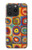 W3409 Carrés cercles concentriques Etui Coque Housse et Flip Housse Cuir pour iPhone 15 Pro