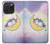 W3485 Mignon sommeil Licorne Etui Coque Housse et Flip Housse Cuir pour iPhone 15 Pro