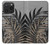 W3692 Feuilles de palmier gris noir Etui Coque Housse et Flip Housse Cuir pour iPhone 15 Pro