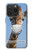 W3806 Drôle de girafe Etui Coque Housse et Flip Housse Cuir pour iPhone 15 Pro
