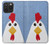 W3254 Poulet Dessin animé Etui Coque Housse et Flip Housse Cuir pour iPhone 15 Pro Max