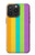 W3678 Vertical arc-en-ciel coloré Etui Coque Housse et Flip Housse Cuir pour iPhone 15 Pro Max
