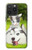 W3795 Peinture Husky Sibérien Ludique Chaton Grincheux Etui Coque Housse et Flip Housse Cuir pour iPhone 15 Pro Max