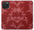 W3817 Motif de fleurs de cerisier floral rouge Etui Coque Housse et Flip Housse Cuir pour iPhone 15 Pro Max