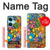 W3281 Motif coloré Hippie Fleurs Etui Coque Housse et Flip Housse Cuir pour OnePlus Nord CE3