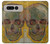 W3359 Vincent Van Gogh Crâne Etui Coque Housse et Flip Housse Cuir pour Google Pixel Fold