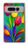 W3926 Peinture à l'huile de tulipe colorée Etui Coque Housse et Flip Housse Cuir pour Google Pixel Fold