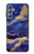 W3906 Marbre violet bleu marine Etui Coque Housse et Flip Housse Cuir pour Samsung Galaxy M34 5G