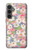 W3688 Motif d'art floral floral Etui Coque Housse et Flip Housse Cuir pour Samsung Galaxy S23 FE