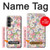 W3688 Motif d'art floral floral Etui Coque Housse et Flip Housse Cuir pour Samsung Galaxy S23 FE