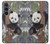 W3793 Peinture de neige mignon bébé panda Etui Coque Housse et Flip Housse Cuir pour Samsung Galaxy S23 FE