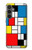 W3814 Composition de dessin au trait Piet Mondrian Etui Coque Housse et Flip Housse Cuir pour Samsung Galaxy S23 FE