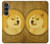 W3826 Dogecoin Shiba Etui Coque Housse et Flip Housse Cuir pour Samsung Galaxy S23 FE