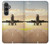 W3837 Avion Décollage Sunrise Etui Coque Housse et Flip Housse Cuir pour Samsung Galaxy S23 FE