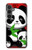 W3929 Panda mignon mangeant du bambou Etui Coque Housse et Flip Housse Cuir pour Samsung Galaxy S23 FE