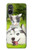 W3795 Peinture Husky Sibérien Ludique Chaton Grincheux Etui Coque Housse et Flip Housse Cuir pour Sony Xperia 5 V