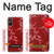 W3817 Motif de fleurs de cerisier floral rouge Etui Coque Housse et Flip Housse Cuir pour Sony Xperia 5 V