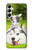 W3795 Peinture Husky Sibérien Ludique Chaton Grincheux Etui Coque Housse et Flip Housse Cuir pour Samsung Galaxy A05s