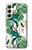 W3697 Oiseaux de la vie des feuilles Etui Coque Housse et Flip Housse Cuir pour Samsung Galaxy A25 5G