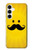 W1145 Soleil jaune Mustache Etui Coque Housse et Flip Housse Cuir pour Samsung Galaxy A35 5G