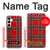 W2374 Motif Tartan Rouge Etui Coque Housse et Flip Housse Cuir pour Samsung Galaxy A35 5G