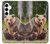 W3558 Famille d'ours Etui Coque Housse et Flip Housse Cuir pour Samsung Galaxy A35 5G