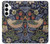 W3791 William Morris Strawberry Thief Fabric Etui Coque Housse et Flip Housse Cuir pour Samsung Galaxy A35 5G