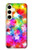 W3292 Coloré Disco étoile Etui Coque Housse et Flip Housse Cuir pour Samsung Galaxy S24