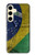 W3297 Brésil Drapeau graphique Football Millésime Etui Coque Housse et Flip Housse Cuir pour Samsung Galaxy S24