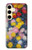 W3342 Claude Monet Chrysanthèmes Etui Coque Housse et Flip Housse Cuir pour Samsung Galaxy S24