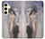 W3353 Gustav Klimt Allégorie de la sculpture Etui Coque Housse et Flip Housse Cuir pour Samsung Galaxy S24