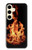 W3379 Cadre d'incendie Etui Coque Housse et Flip Housse Cuir pour Samsung Galaxy S24