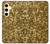 W3388 Imprimer or Glitter Graphic Etui Coque Housse et Flip Housse Cuir pour Samsung Galaxy S24