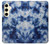 W3439 Tissu Indigo Tie Dye Etui Coque Housse et Flip Housse Cuir pour Samsung Galaxy S24