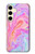 W3444 Art numérique liquide coloré Etui Coque Housse et Flip Housse Cuir pour Samsung Galaxy S24