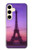 W3447 Paris Eiffel Le coucher du soleil Etui Coque Housse et Flip Housse Cuir pour Samsung Galaxy S24