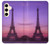 W3447 Paris Eiffel Le coucher du soleil Etui Coque Housse et Flip Housse Cuir pour Samsung Galaxy S24