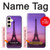 W3447 Paris Eiffel Le coucher du soleil Etui Coque Housse et Flip Housse Cuir pour Samsung Galaxy S24