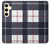 W3452 Plaid en tissu Etui Coque Housse et Flip Housse Cuir pour Samsung Galaxy S24