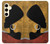 W3453 Africaine Reine Néfertiti Silhouette Etui Coque Housse et Flip Housse Cuir pour Samsung Galaxy S24